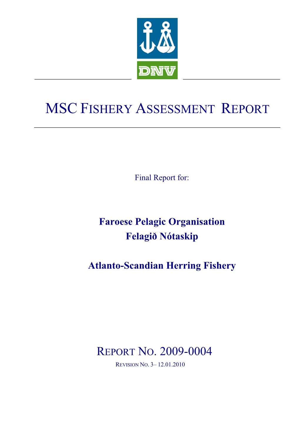 Msc Fishery Assessment Report