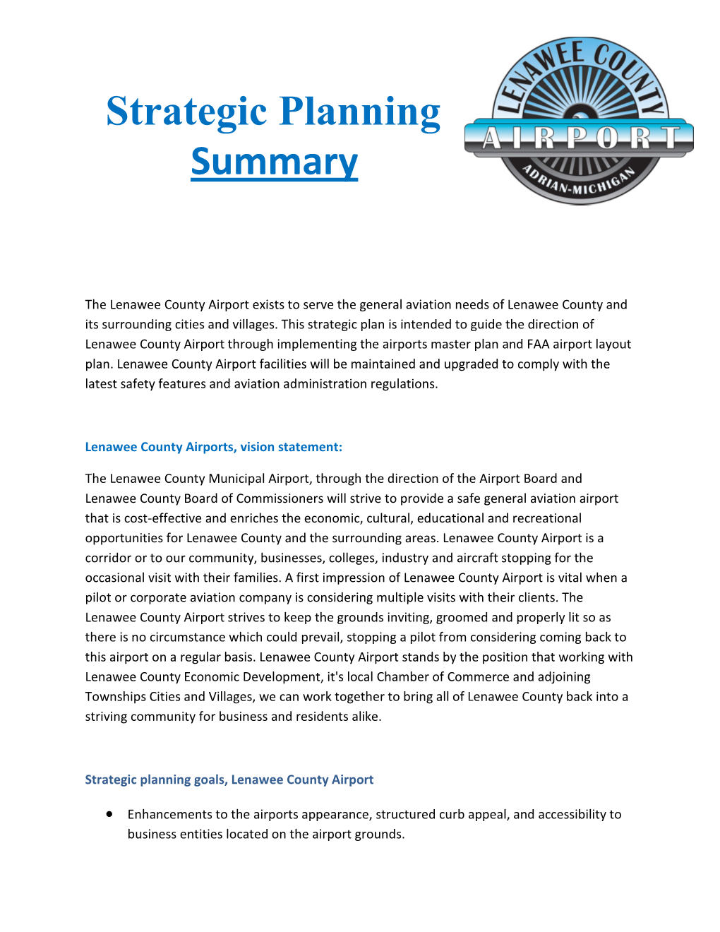 Strategic Planning Summary