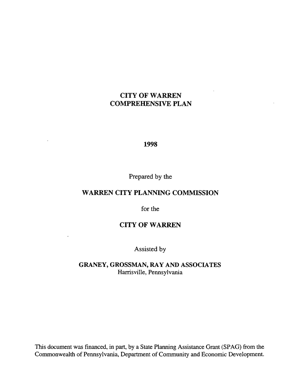 City of Warren Comprehensive Plan