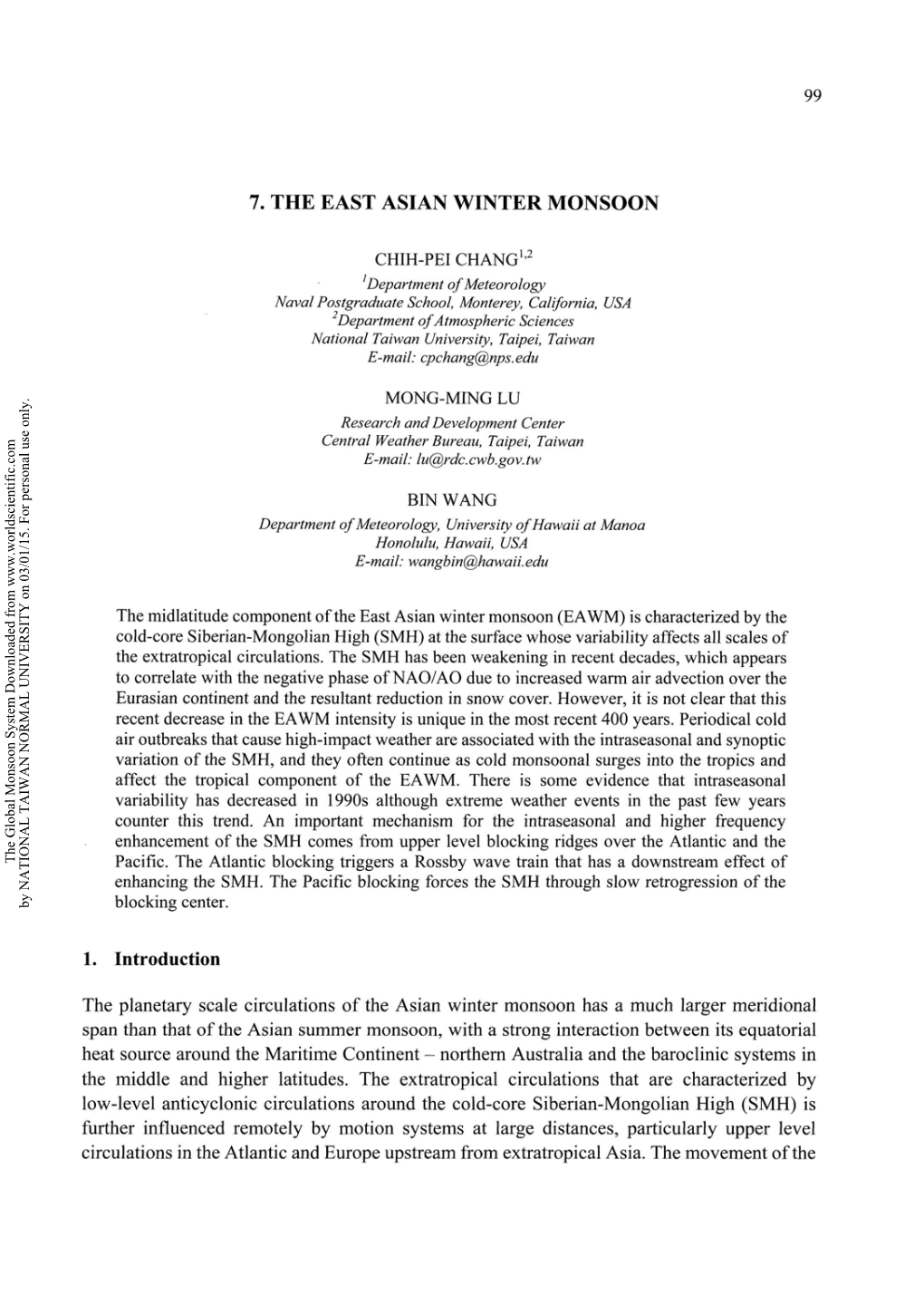 The East Asian Winter Monsoon