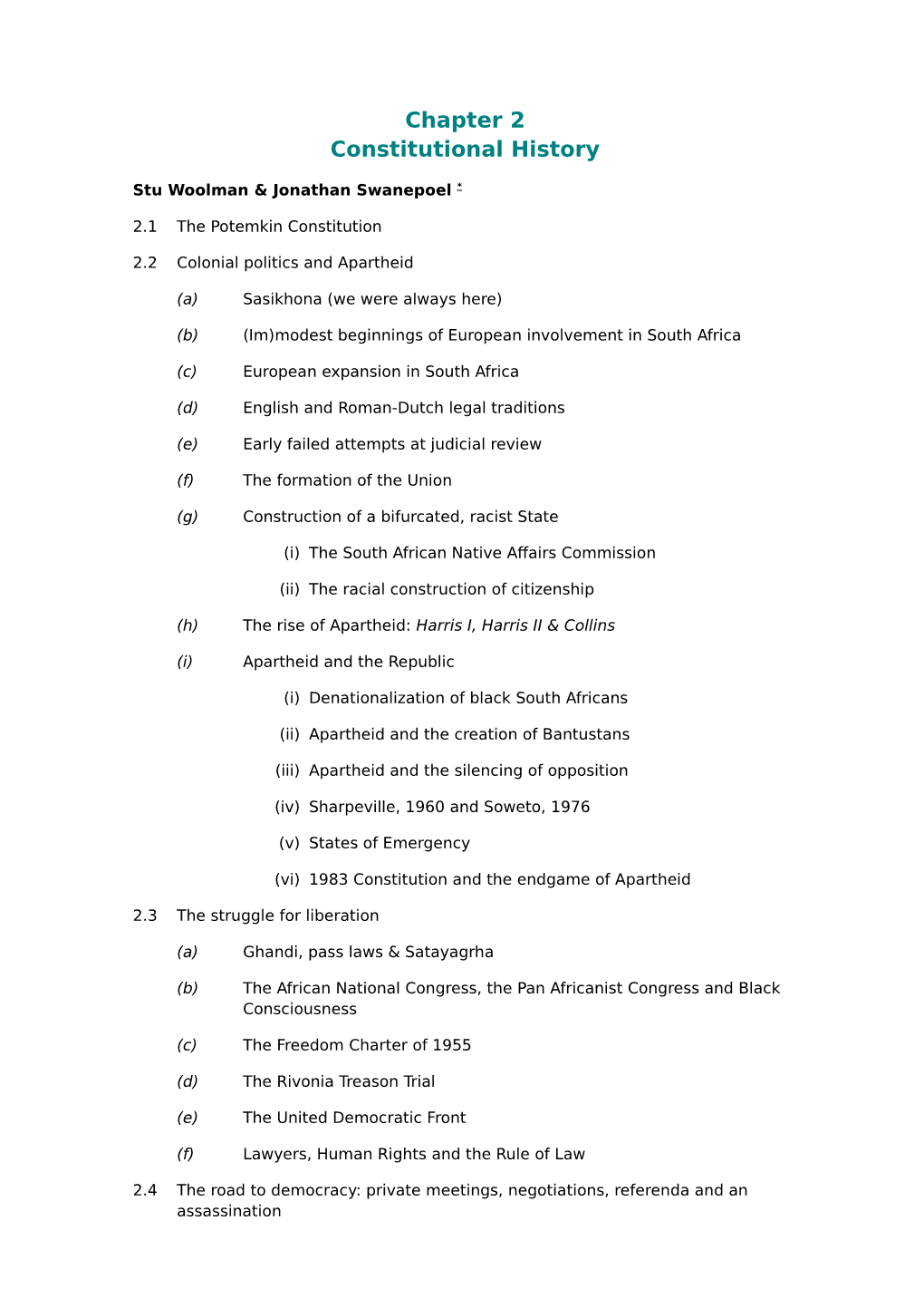 Chapter 2 Constitutional History