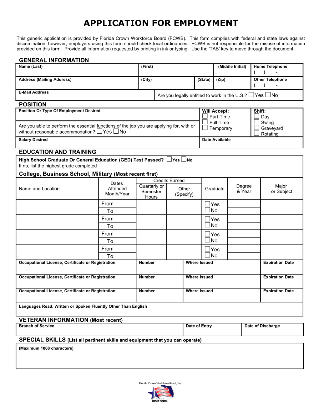 Application for Employment s1