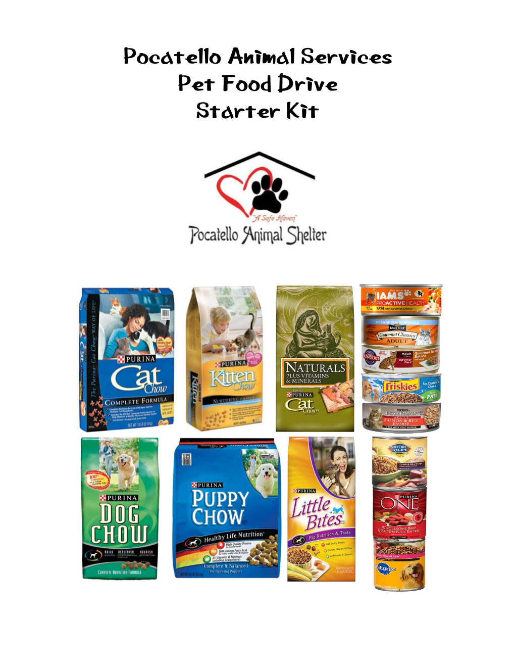 Pocatello Animal Services Pet Food Drive Starter Kit