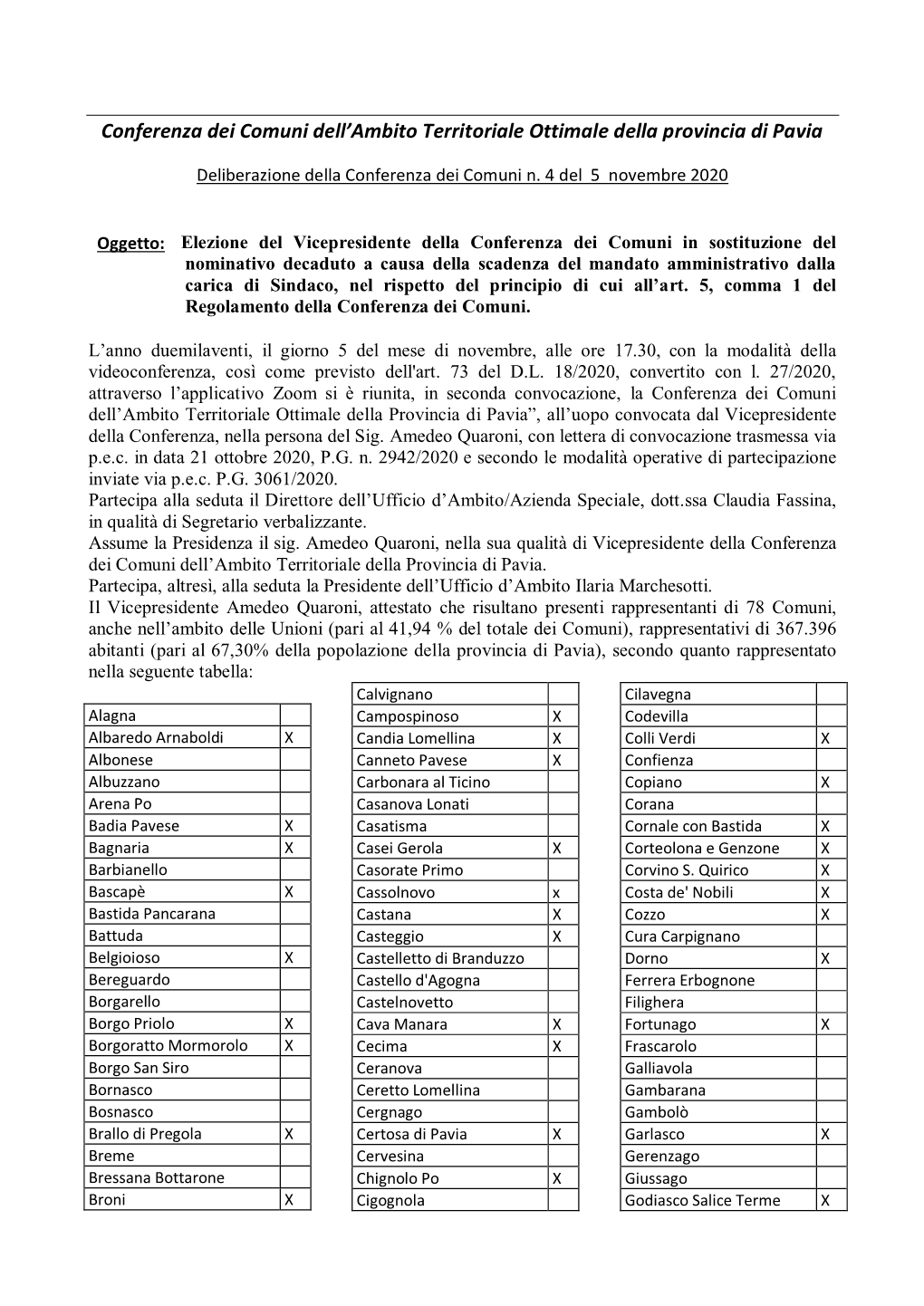 Conferenza Dei Comuni Dell'ambito Territoriale Ottimale