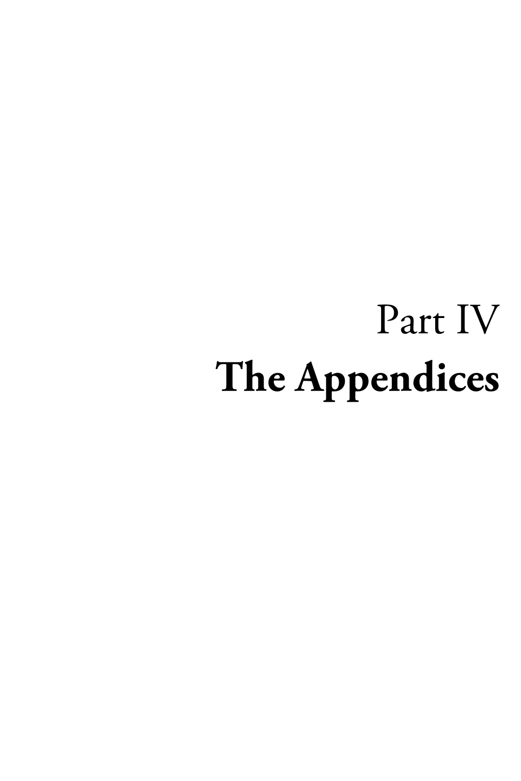 Part IV the Appendices