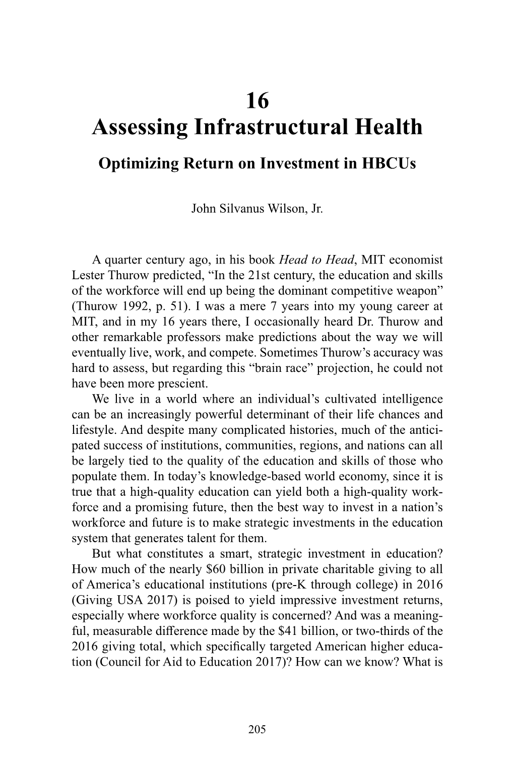 Assessing Infrastructural Health: Optimizing Return on Investment in Hbcus