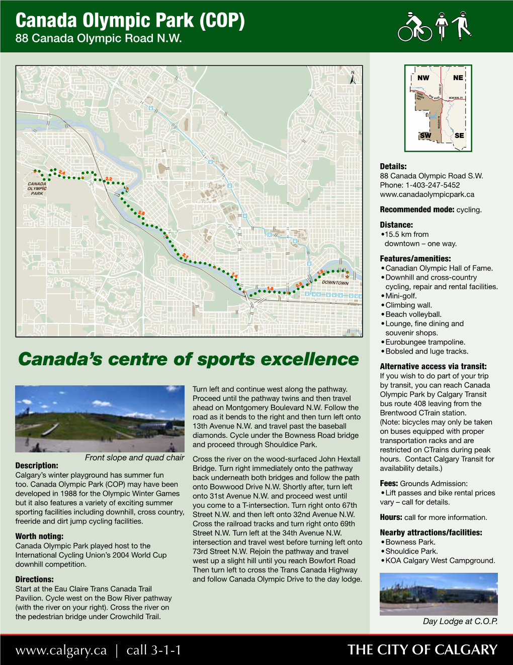 Canada Olympic Park Cycling Route