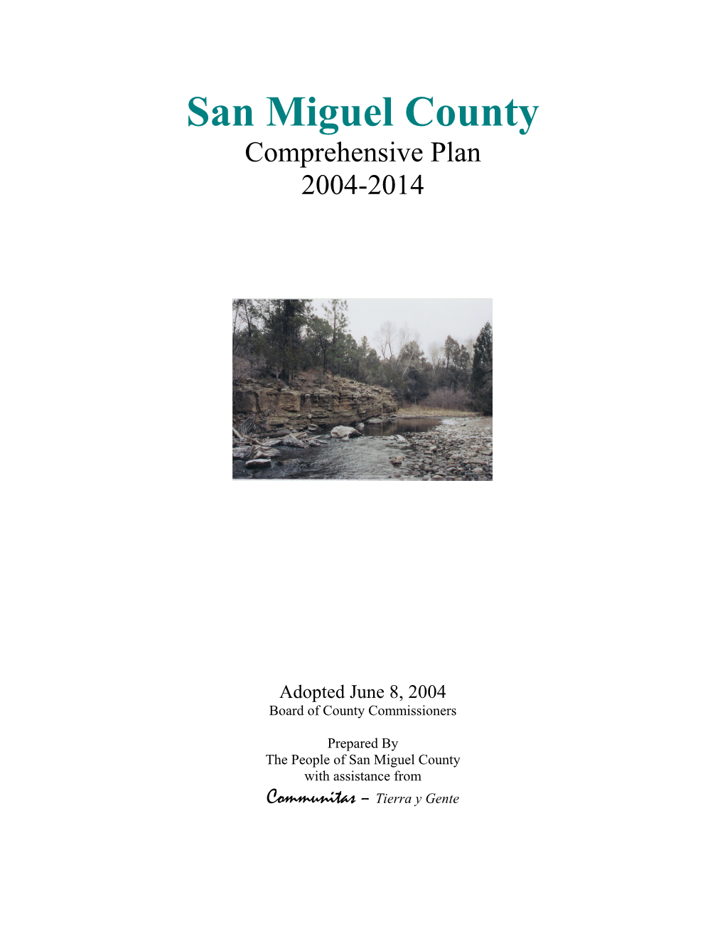 San Miguel County Comprehensive Plan 2004-2014