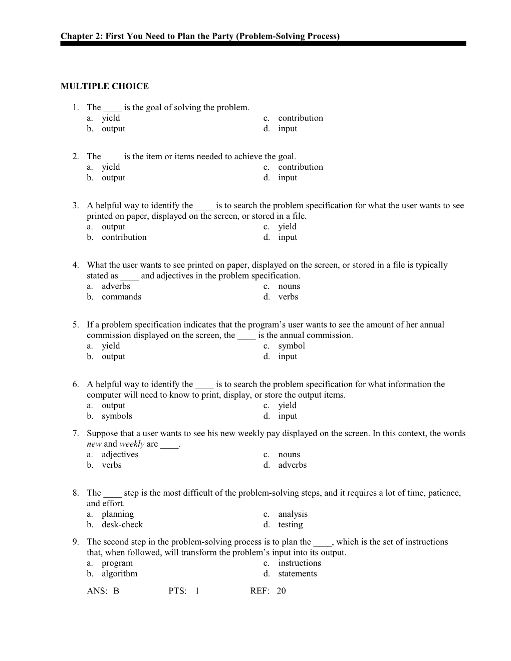 Chapter 2: First You Need to Plan the Party (Problem-Solving Process)