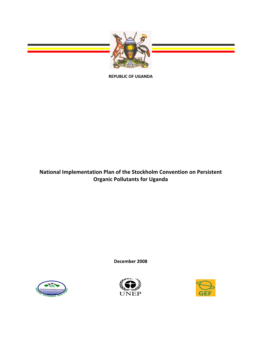 National Implementation Plan of the Stockholm Convention on Persistent Organic Pollutants for Uganda