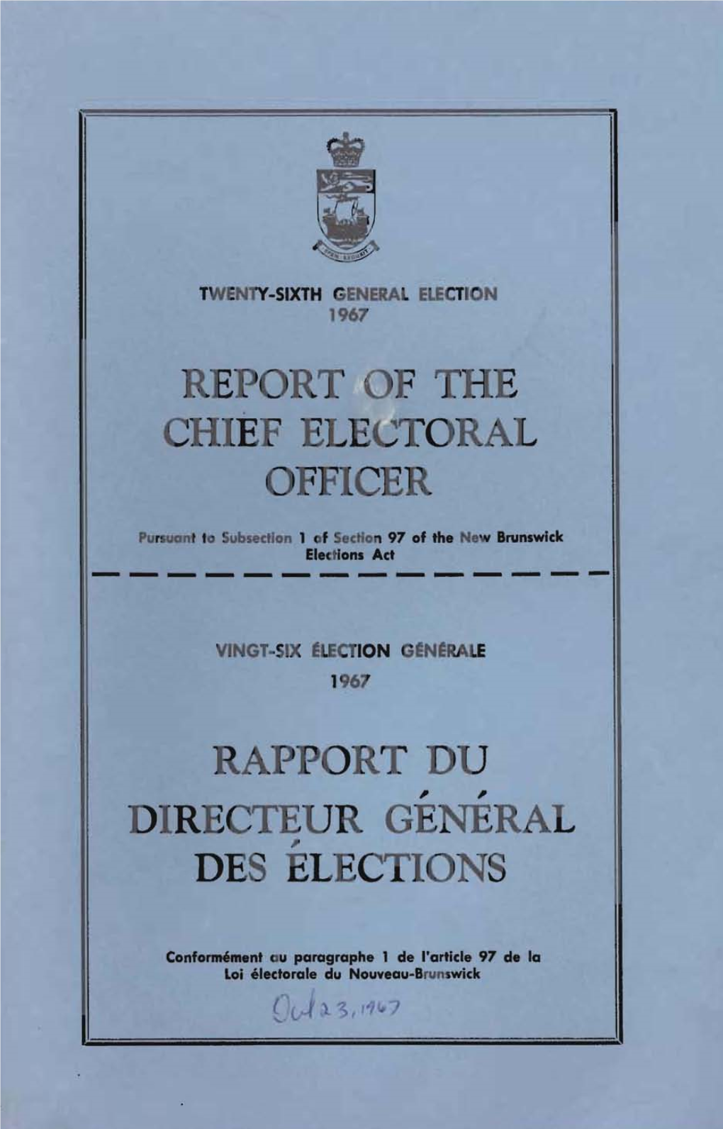 Report of the Crie Electoral Office Ap Or Du Directeur