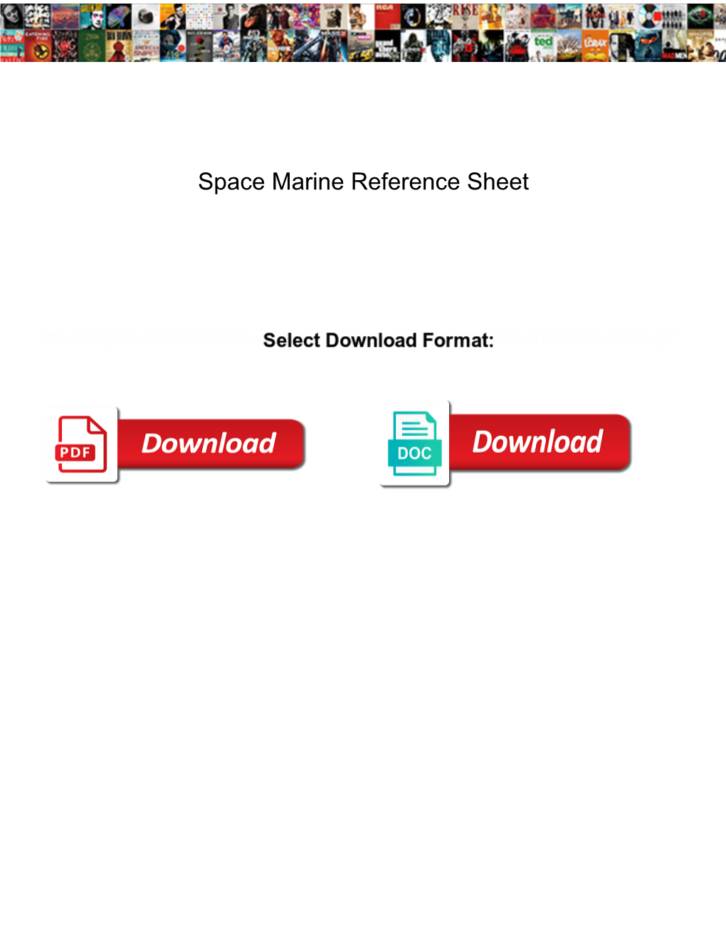 Space Marine Reference Sheet