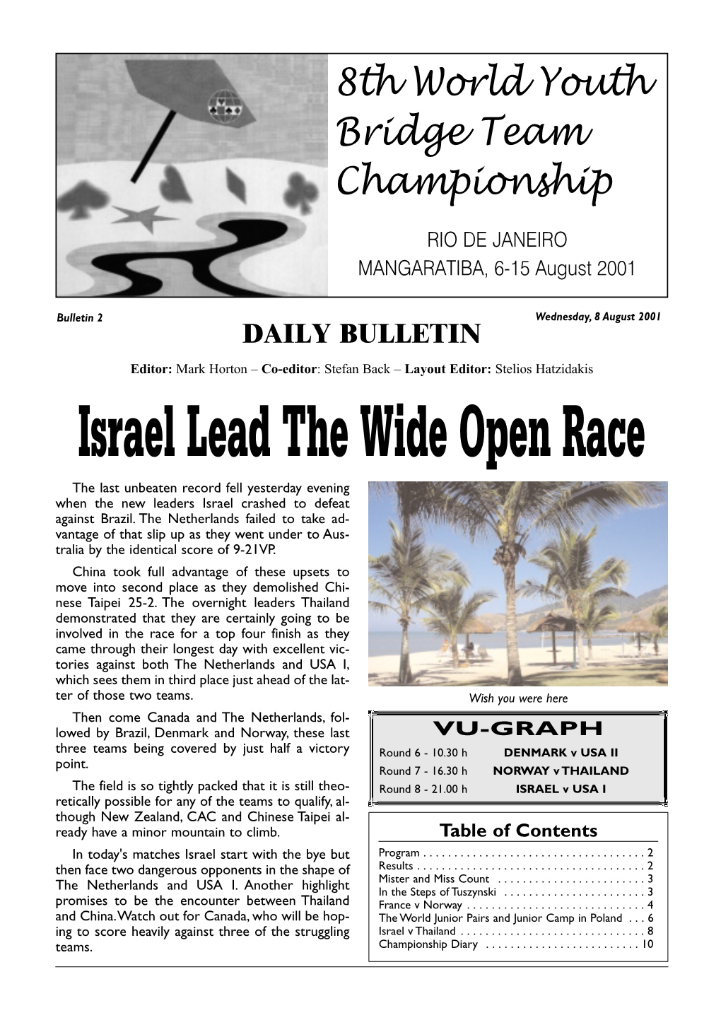 Israel Lead the Wide Open Race