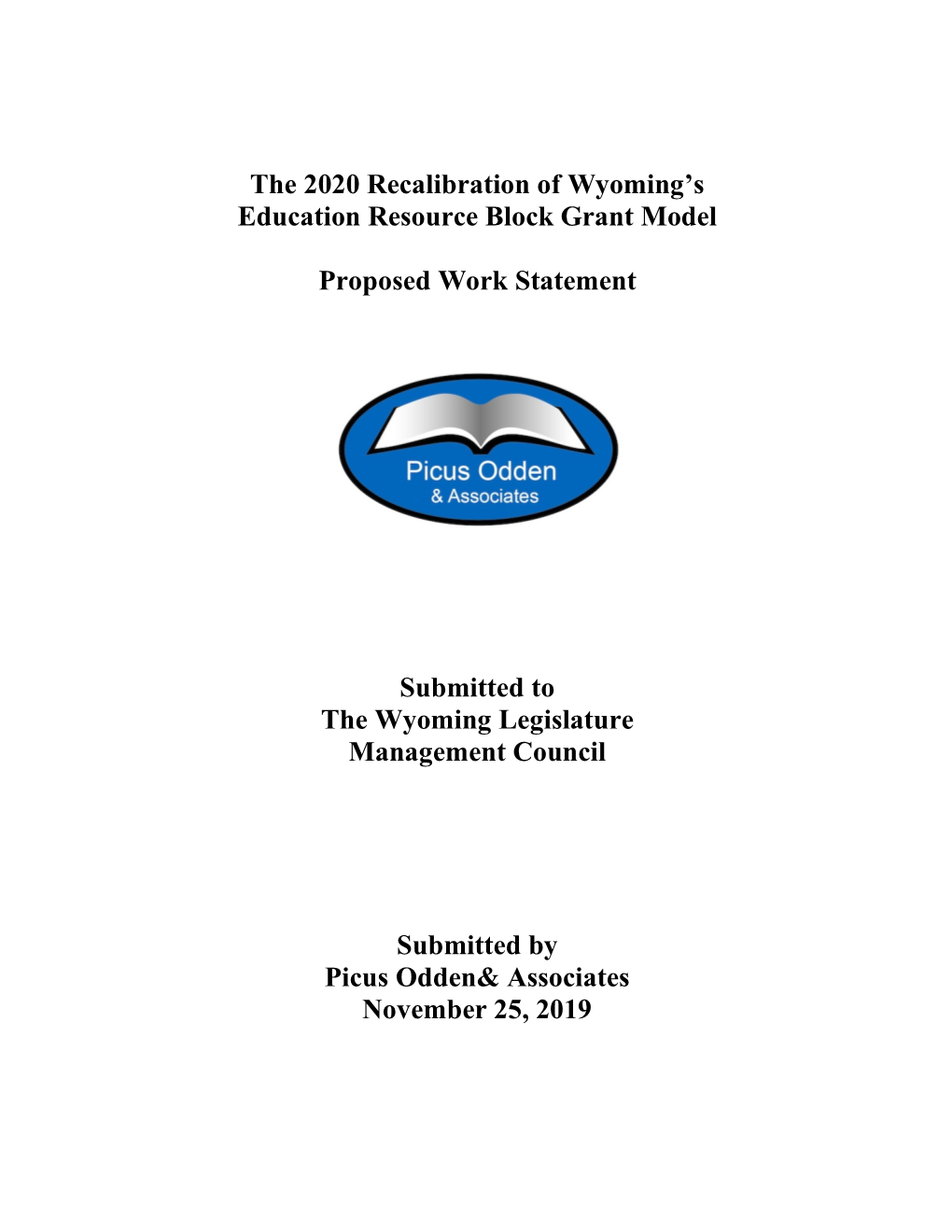 The 2020 Recalibration of Wyoming's Education Resource Block Grant