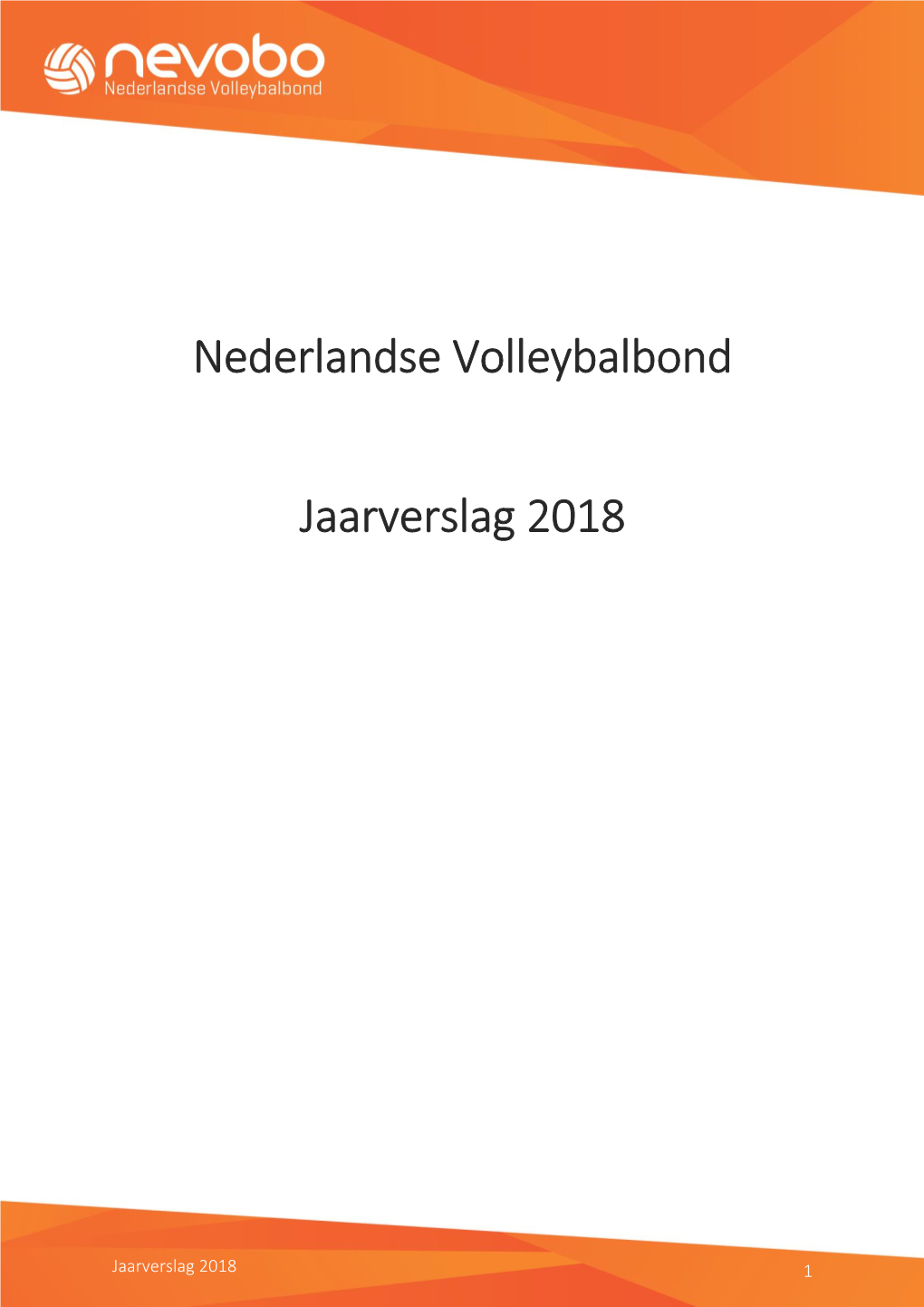 Nederlandse Volleybalbond Jaarverslag 2018