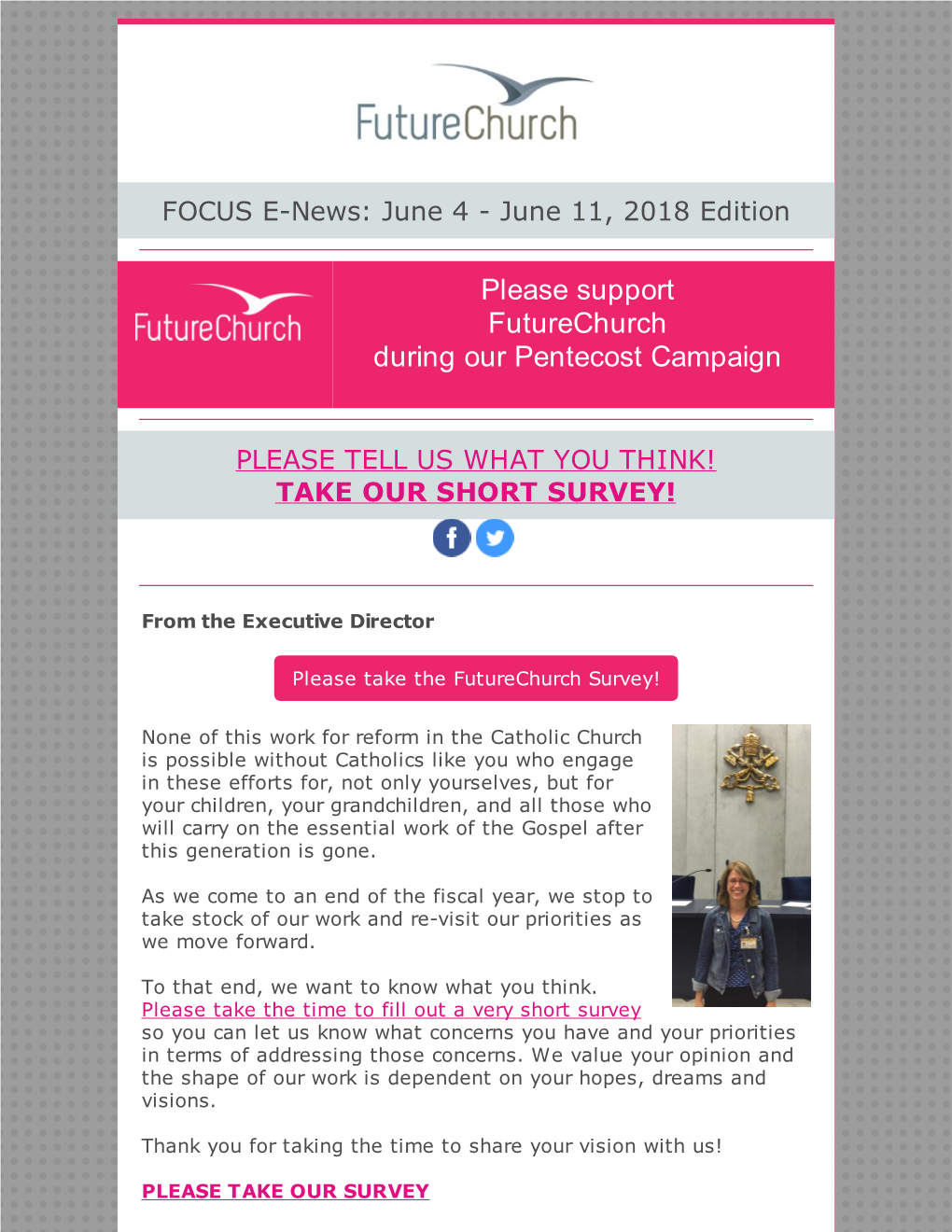 Please Support Futurechurch During Our Pentecost Campaign​​