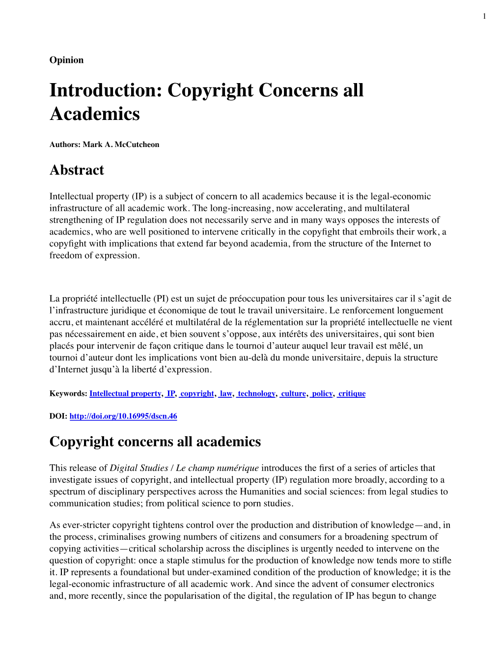 Introduction: Copyright Concerns All Academics