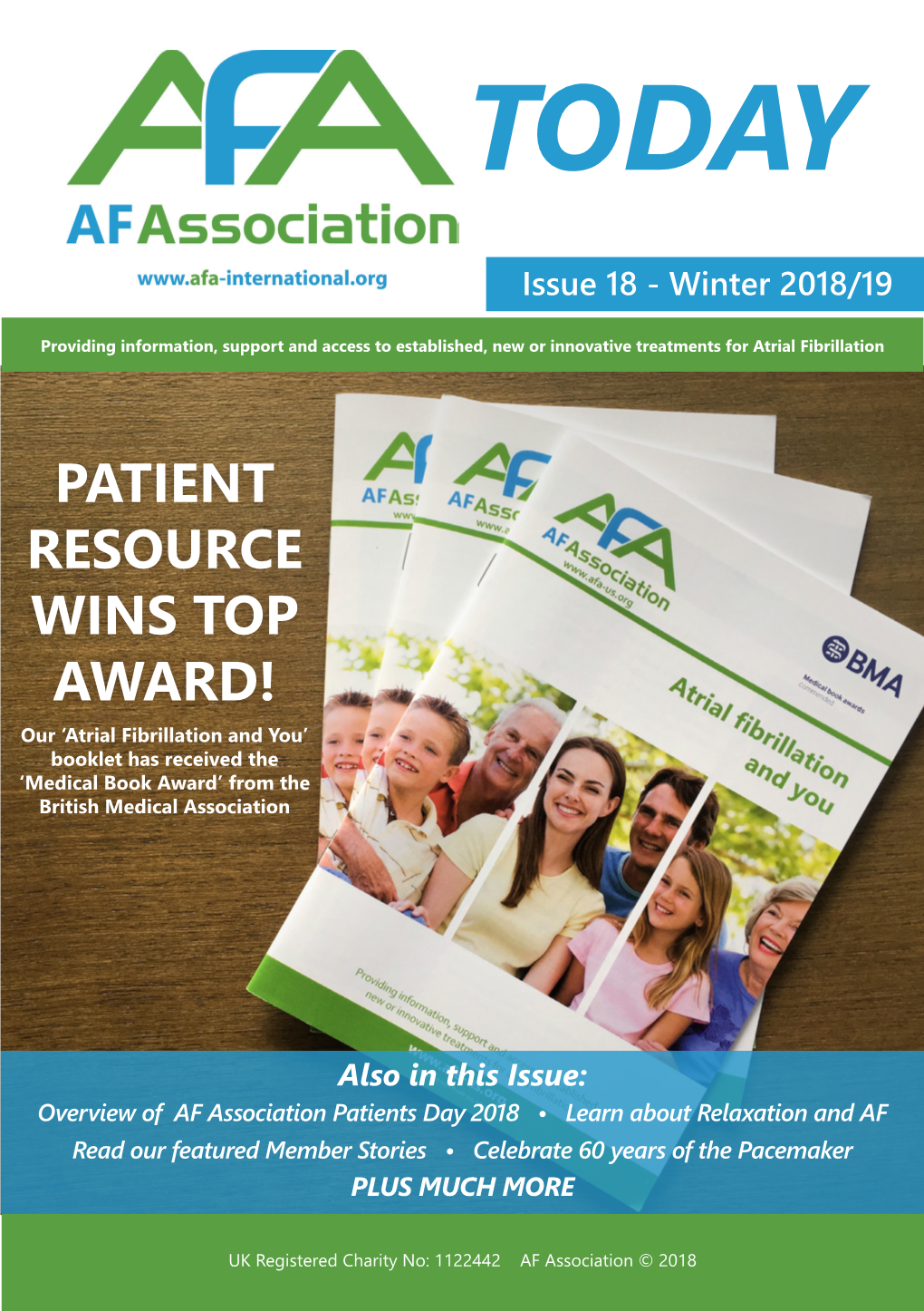 PATIENT RESOURCE WINS TOP AWARD! Our ‘Atrial Fibrillation and You’ Booklet Has Received the ‘Medical Book Award’ from the British Medical Association