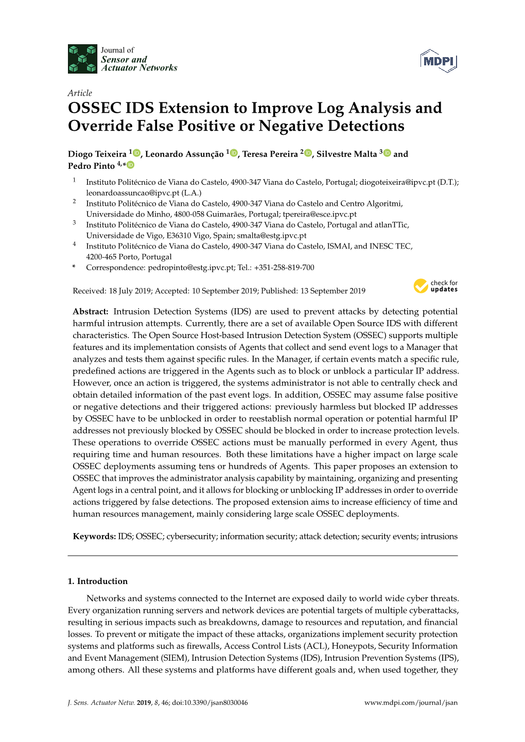 OSSEC IDS Extension to Improve Log Analysis and Override False Positive Or Negative Detections