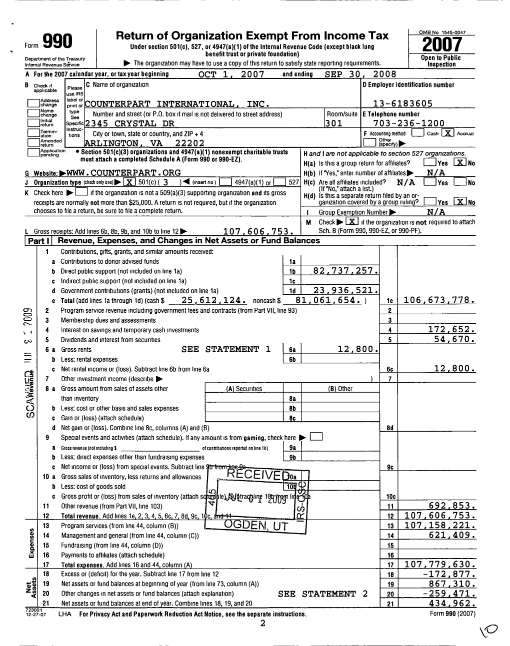 Return of Organization Exempt from Income