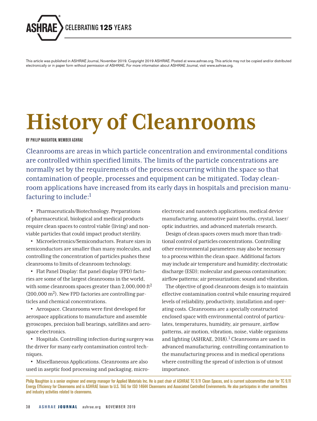 History of Cleanrooms