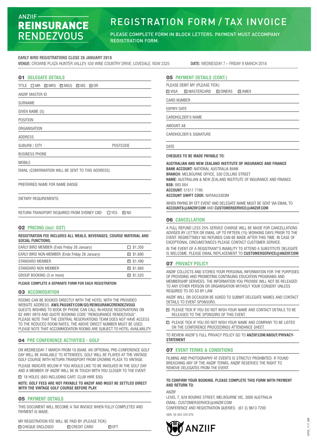 Registration Form / Tax Invoice