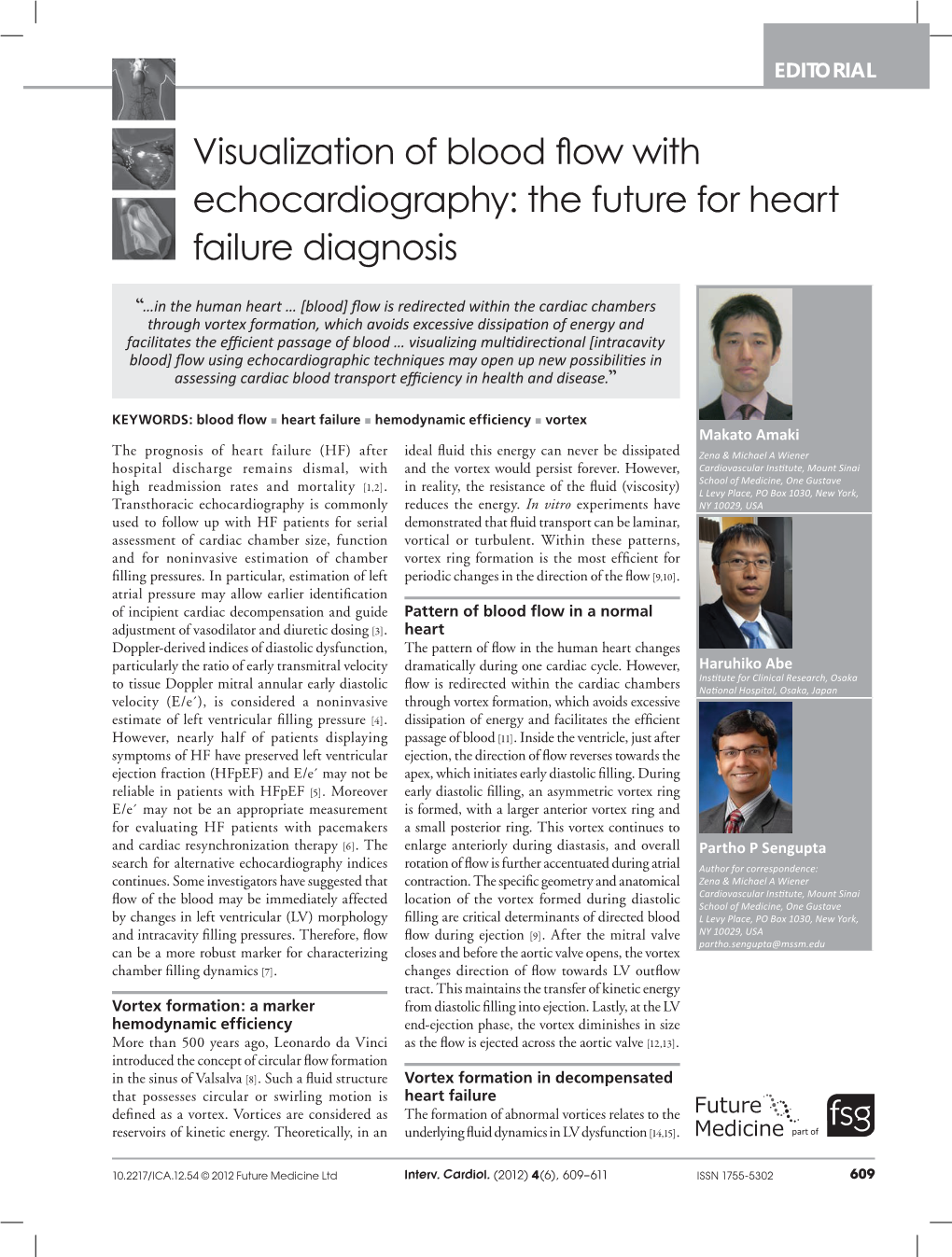 Visualization of Blood Flow with Echocardiography: the Future for Heart Failure Diagnosis