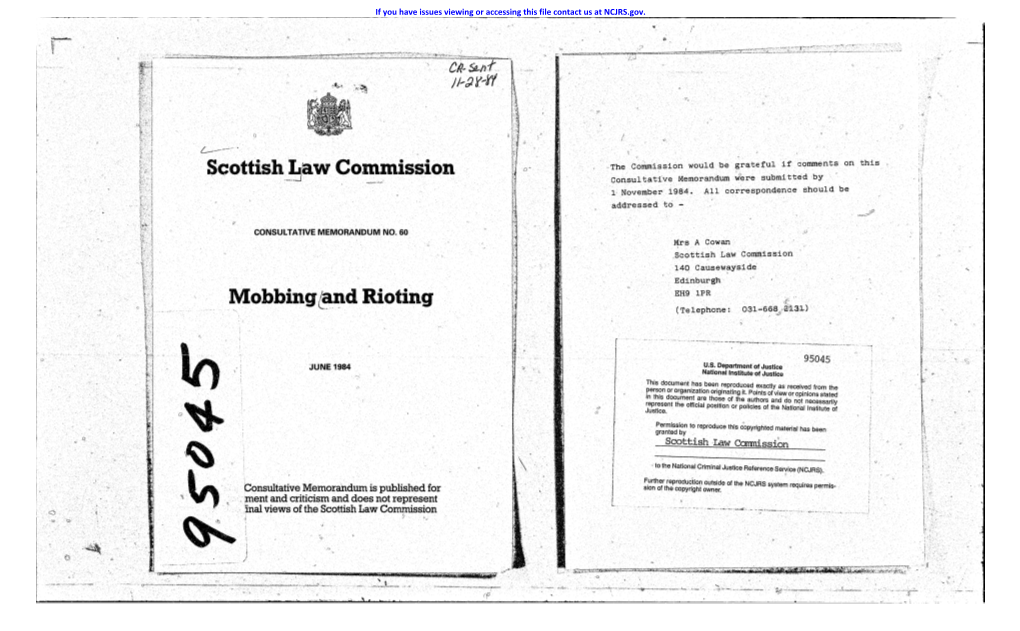 Scottish ~Aw Commission Mobbing~Nd Rioting