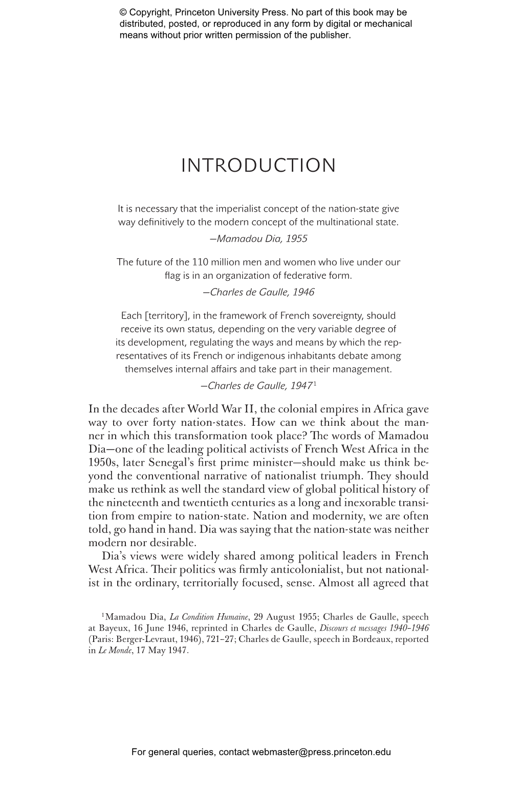 Introduction 9 10 11 It Is Necessary That the Imperialist Concept of the Nation-State­ Give 12 Way Definitively to the Modern Concept of the Multinational State