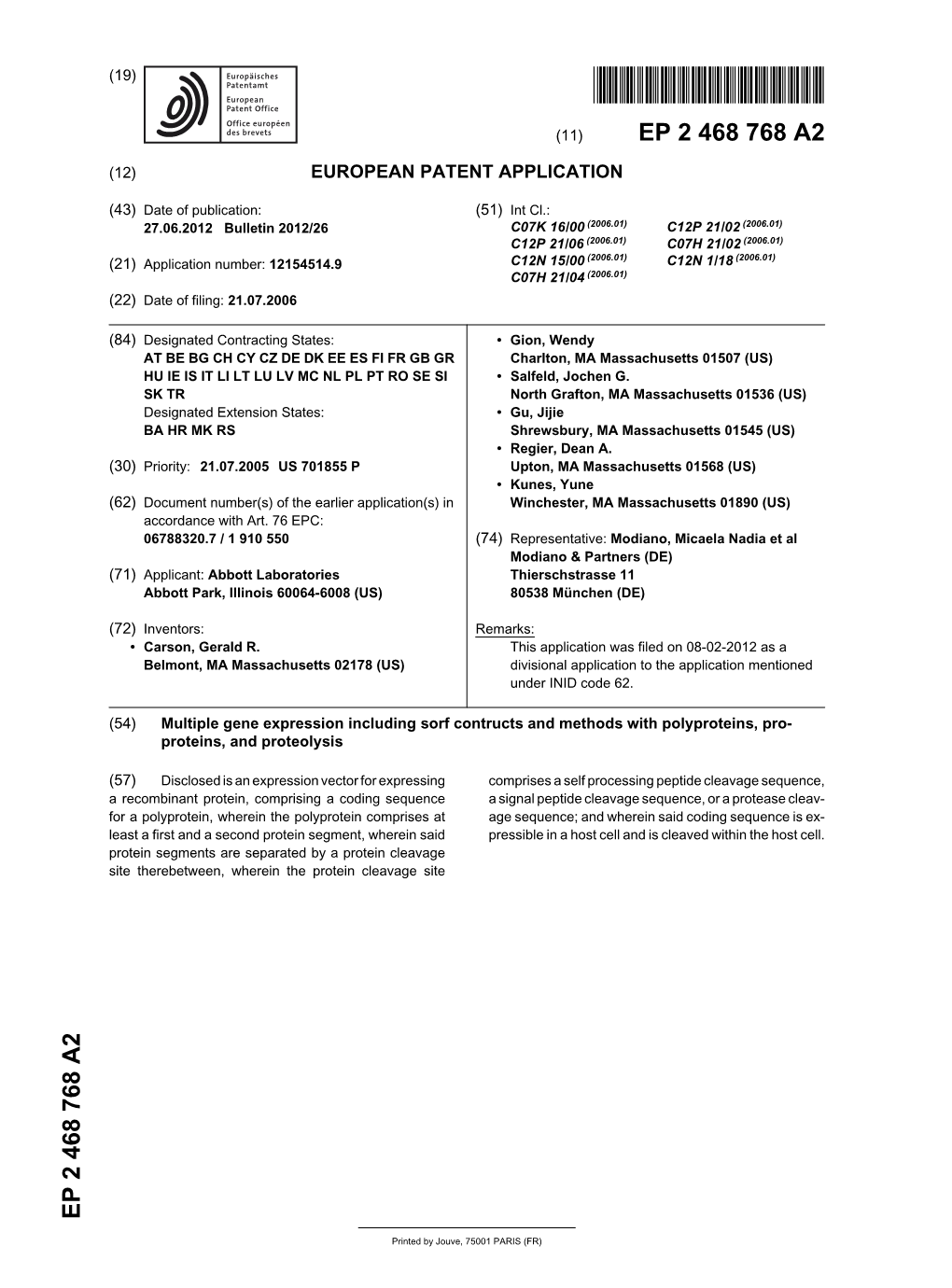 Multiple Gene Expression Including Sorf Contructs and Methods with Polyproteins, Pro- Proteins, and Proteolysis