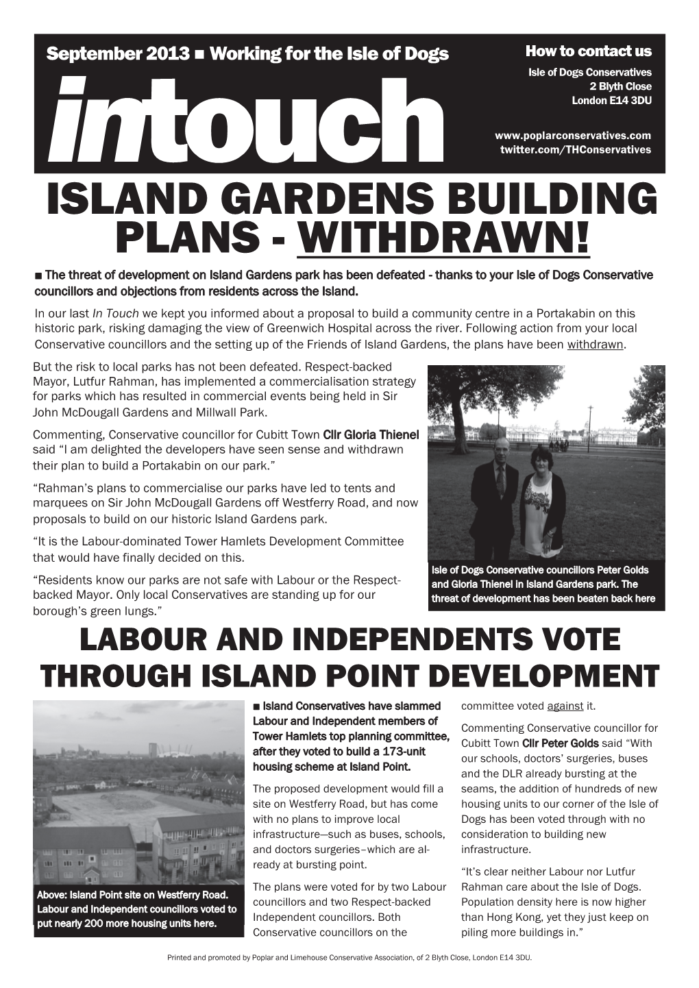 Island Gardens Building Plans