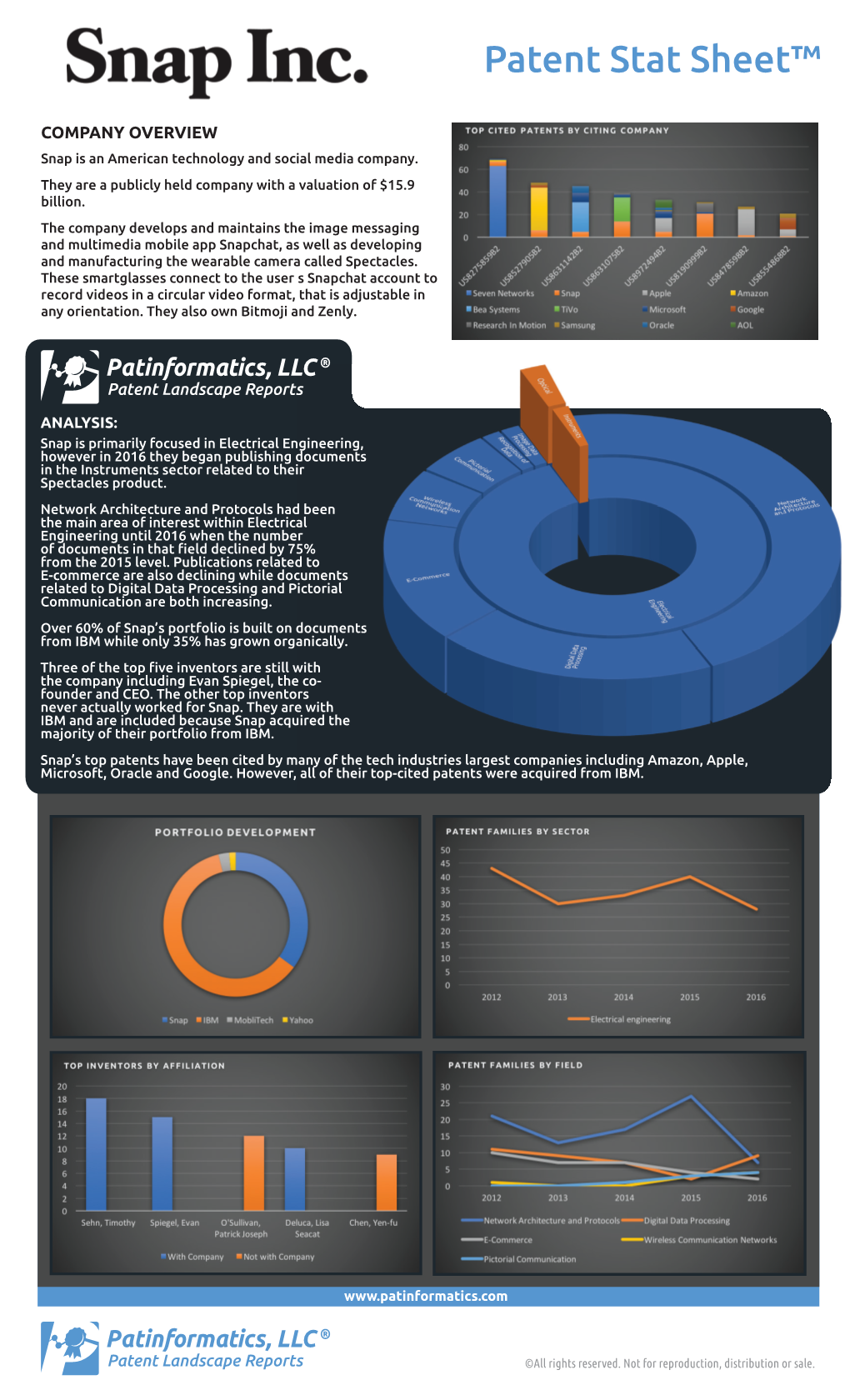 Patinformatics Stat Sheet: Snap