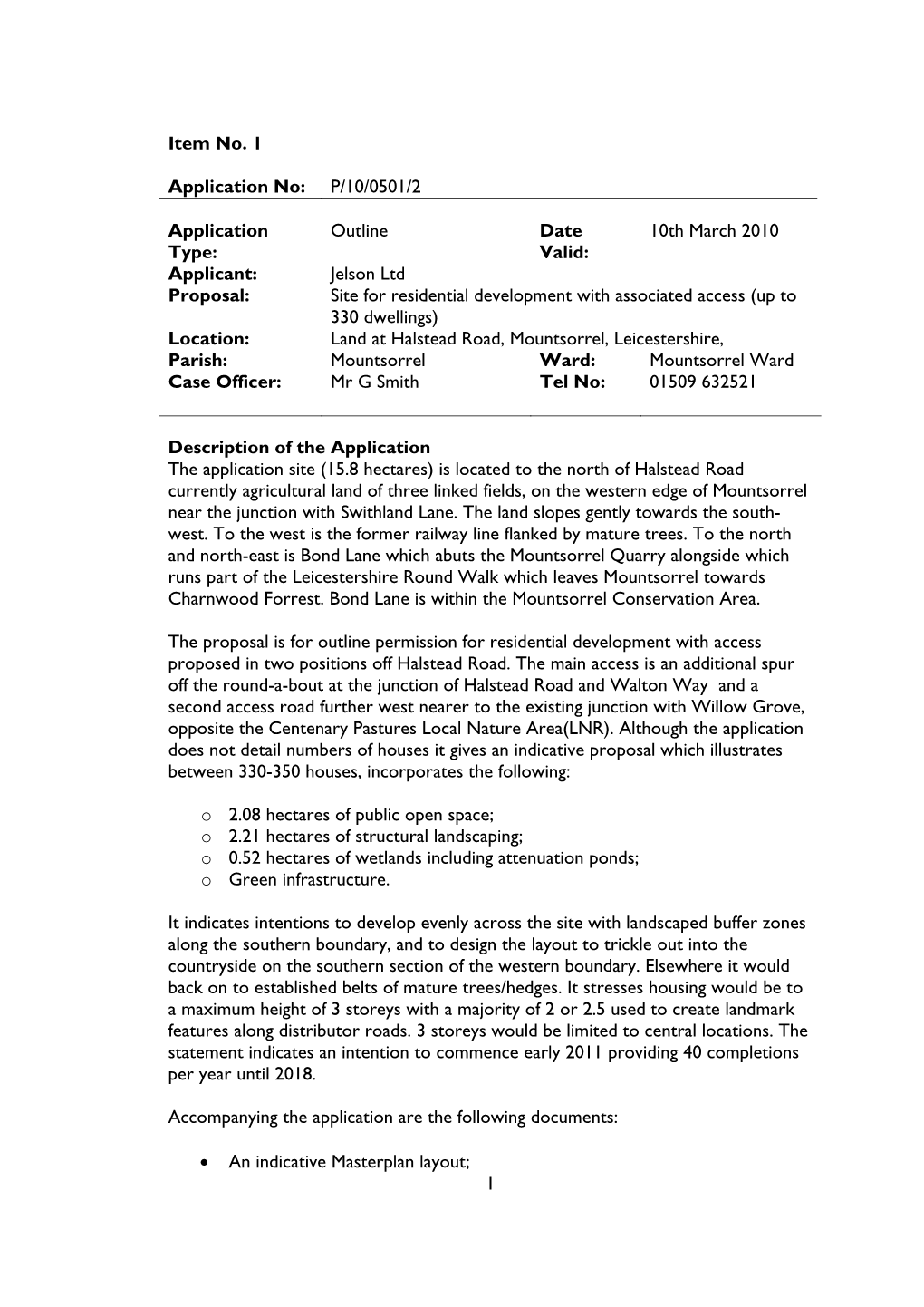 Plans Item 01 P 10 0501 24 June 2010