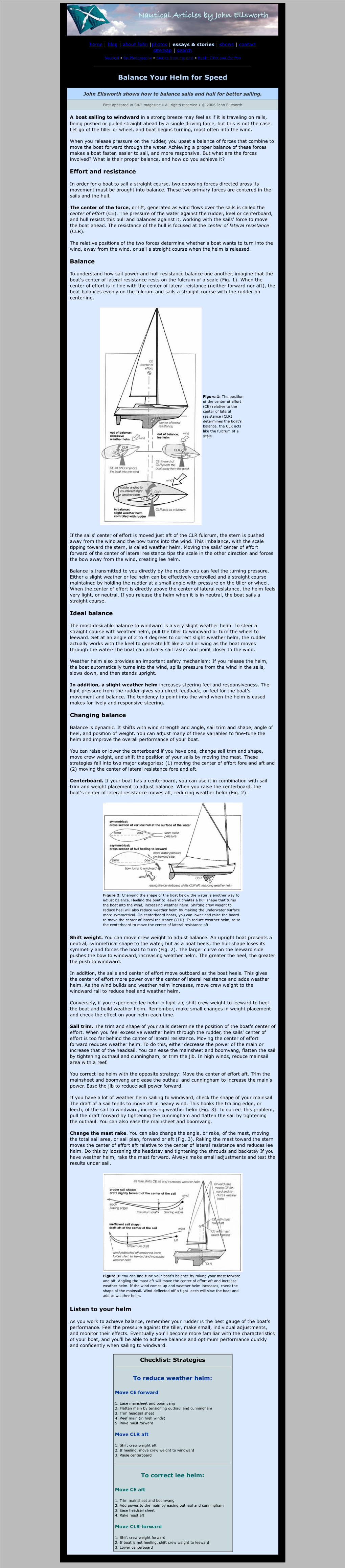 Weather Helm and Boat Balance