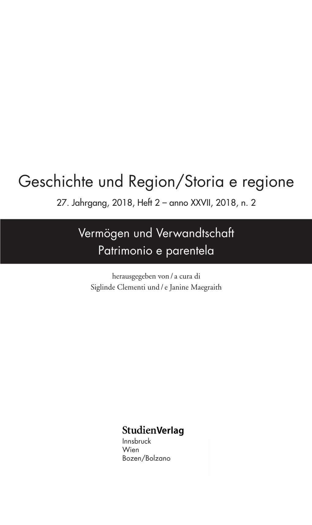 Geschichte Und Region/Storia E Regione 27