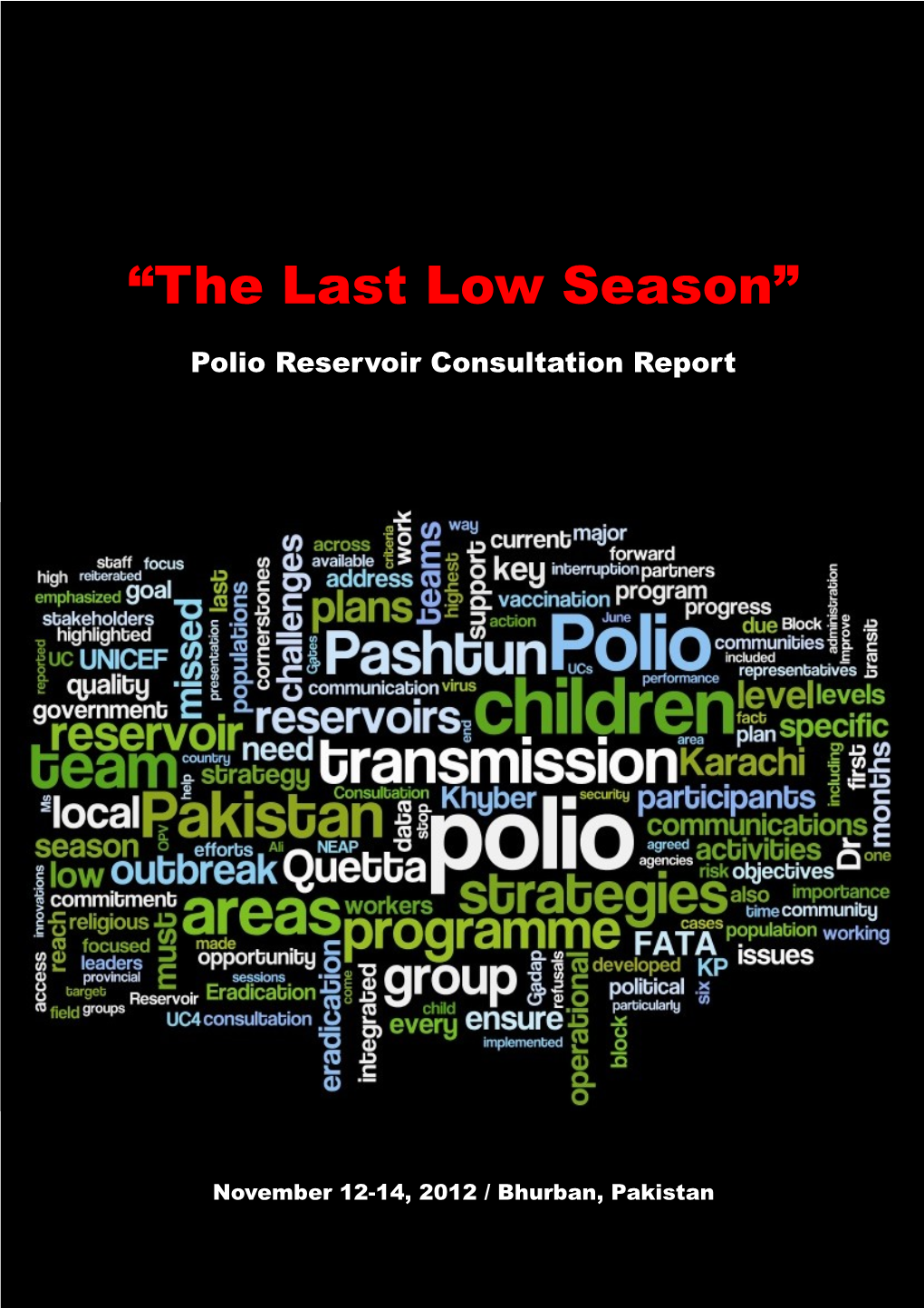 Pakistan Reservoir Consultation Report Nov 2012