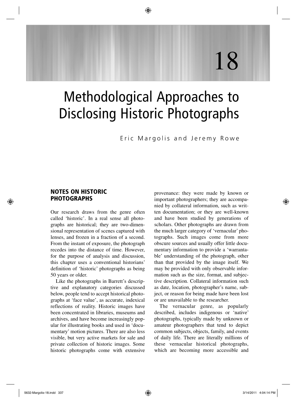 Methodological Approaches to Disclosing Historic Photographs