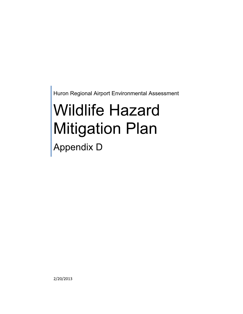 Wildlife Hazard Mitigation Plan