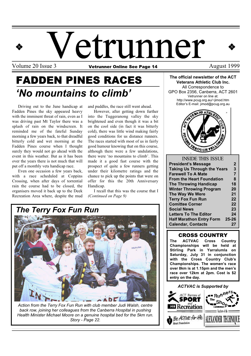 FADDEN PINES RACES Veterans Athletic Club Inc