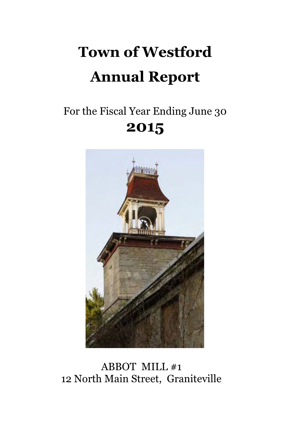 Town of Westford Annual Report