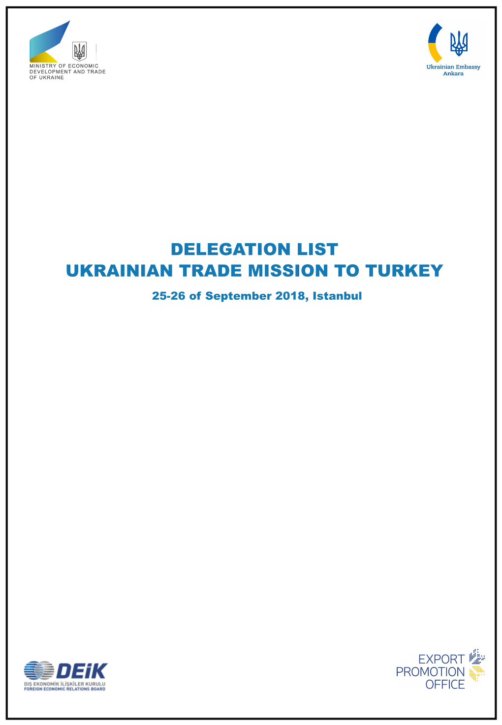 Delegation List Ukrainian Tm to Turkey
