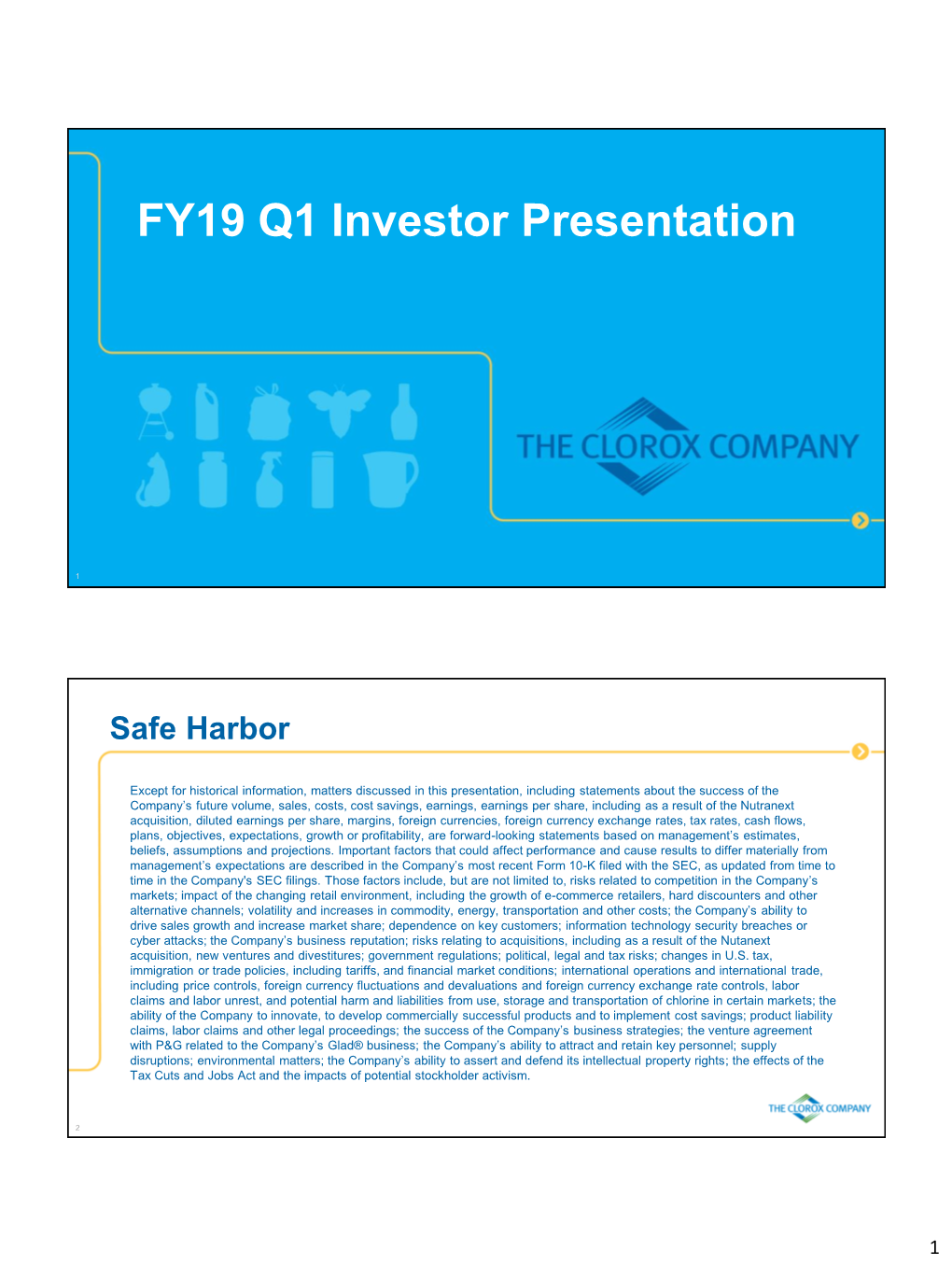 FY19 Q1 Investor Presentation