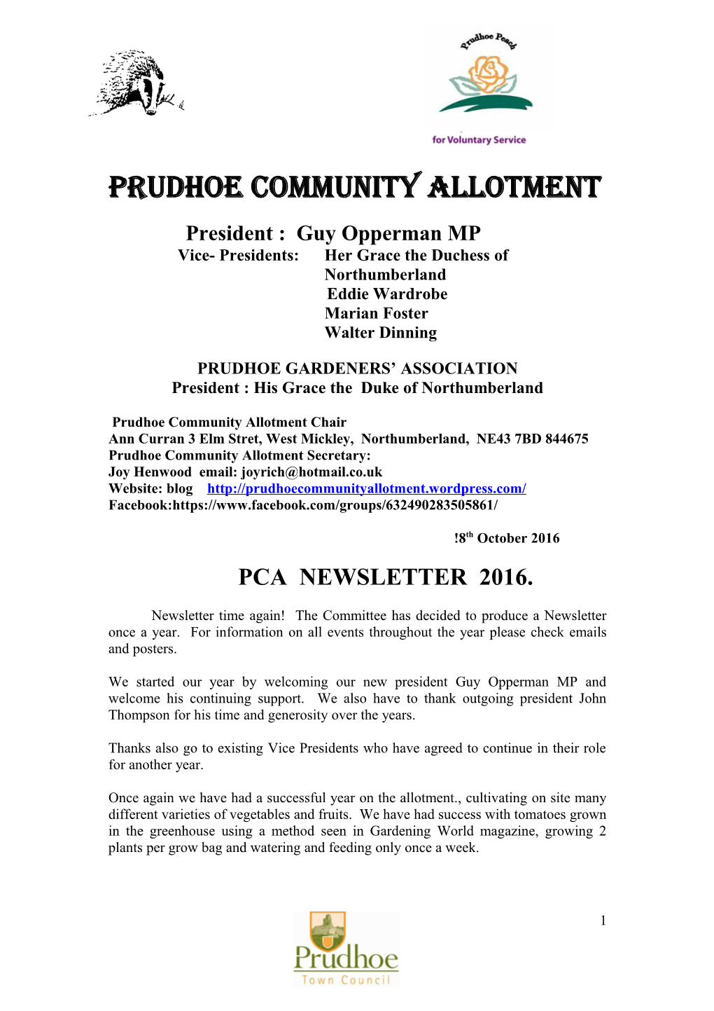 Prudhoe Gardeners'association