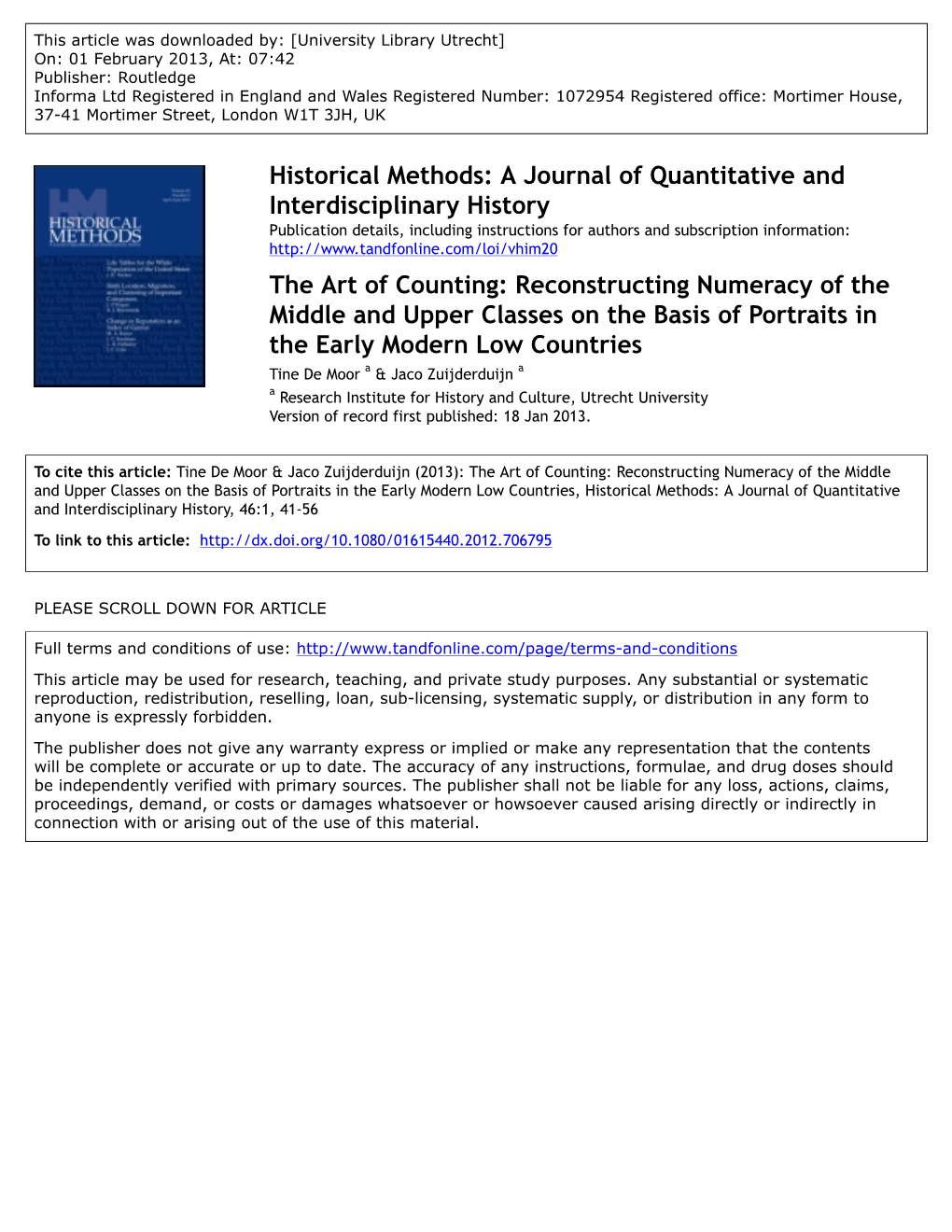 The Art of Counting: Reconstructing Numeracy of the Middle and Upper