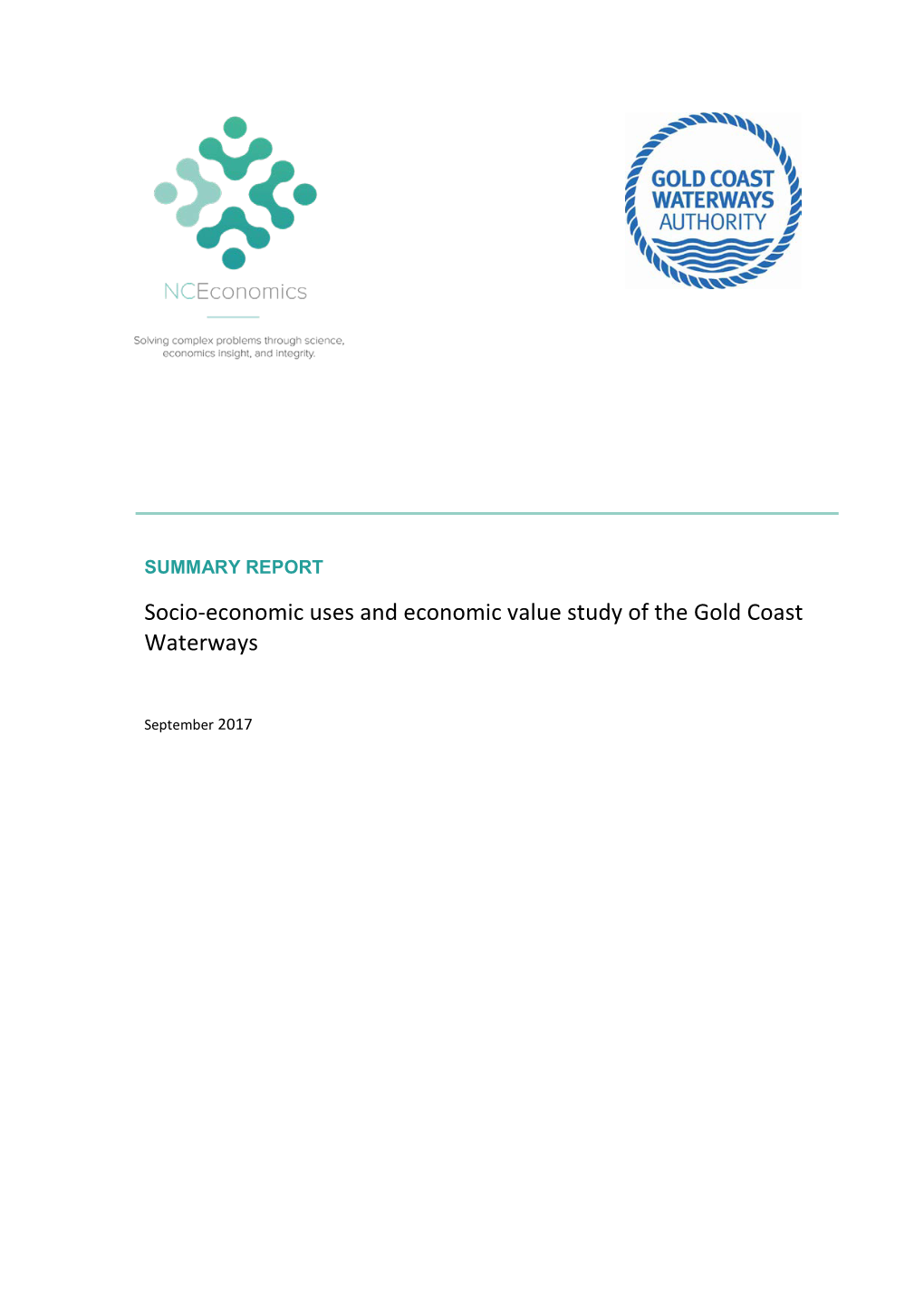 Socio-Economic Uses and Economic Value Study of the Gold Coast Waterways