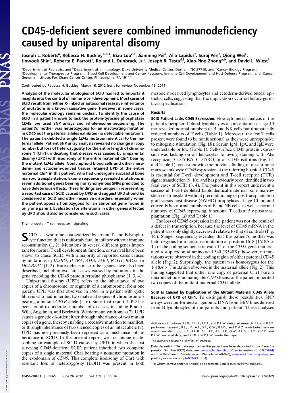 CD45-Deficient Severe Combined Immunodeficiency Caused