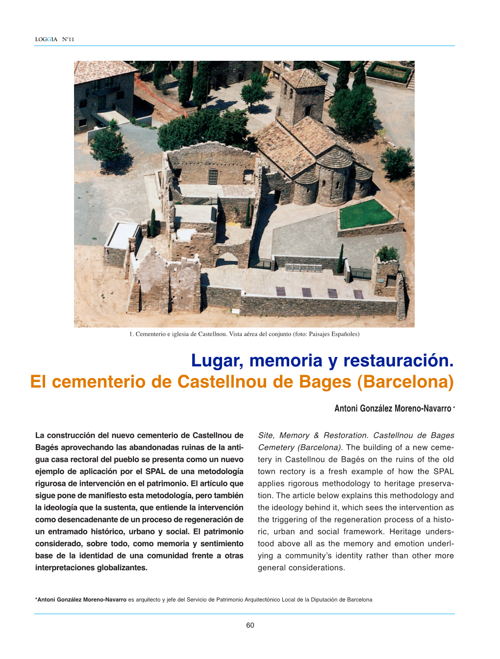 Lugar, Memoria Y Restauración. El Cementerio De Castellnou De Bages (Barcelona)