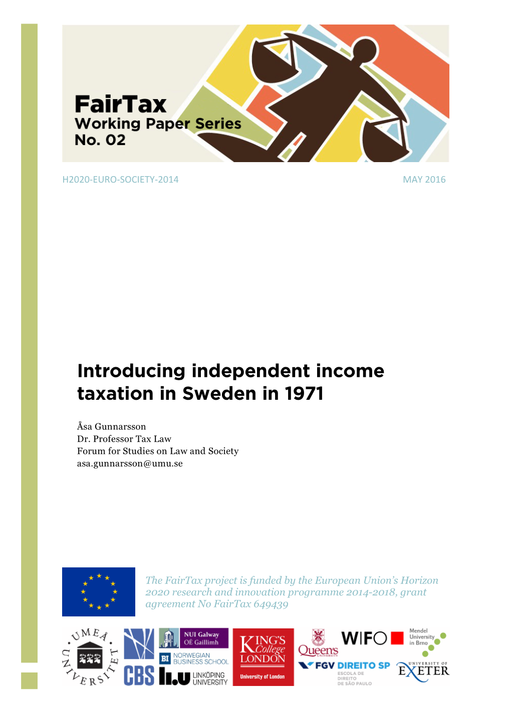 Introducing Independent Income Taxation in Sweden in 1971