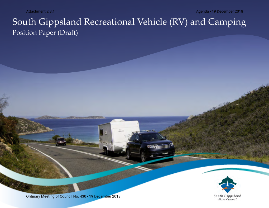 South Gippsland Recreational Vehicle (RV) and Camping Position Paper (Draft)