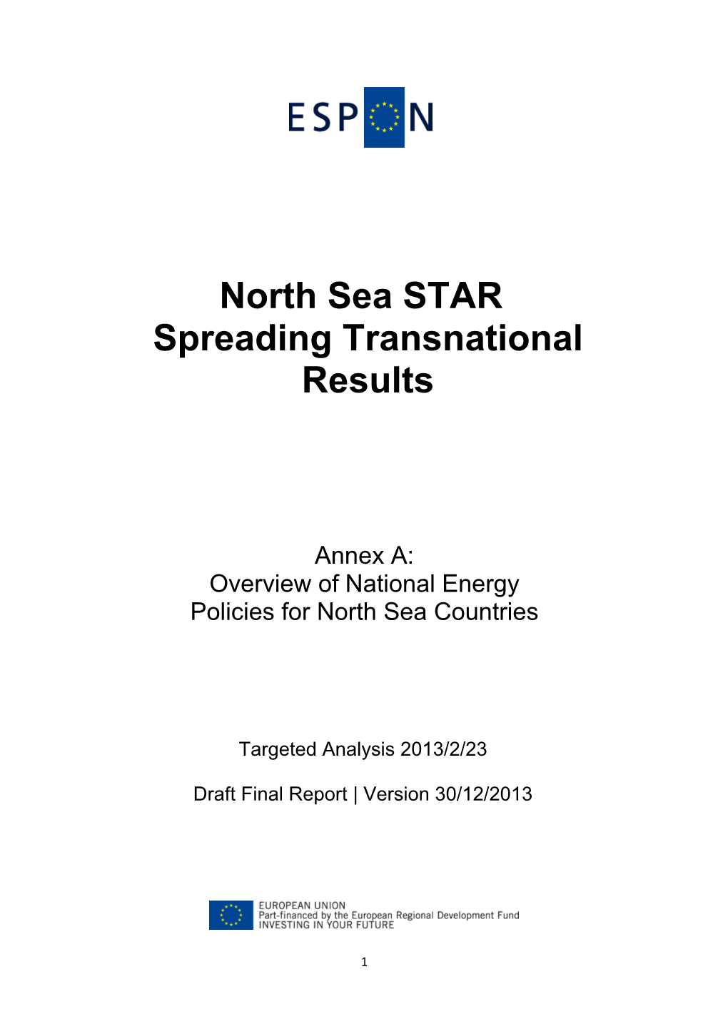 Annex A: Overview of National Energy Policies for North Sea Countries